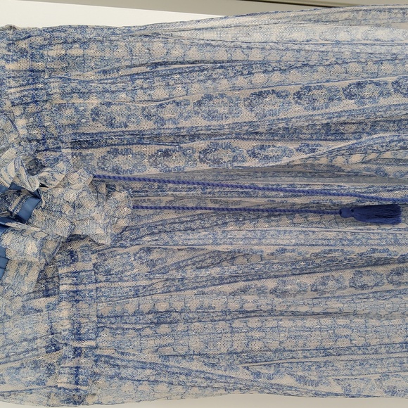 Free People In Paris Maxi Top Sheer Duster Blue - Picture 14 of 16